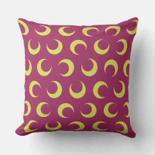 Coussin Motif de lune sur arrière - plan violet