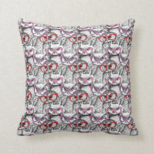 Coussin Motif de lunettes de hibou