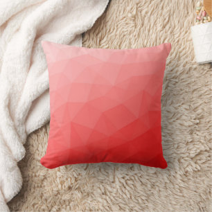 Coussin Motif de maillage géométrique dégradé rouge