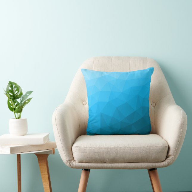 Coussin Motif de maille géométrique turquoise cyan bleu (Chaise)