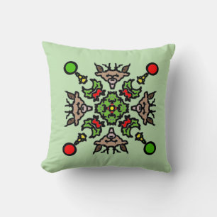 Coussin Motif de mandala de Noël