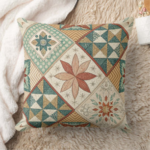 Coussin Motif de maquillage en diamant rustique - Géométri