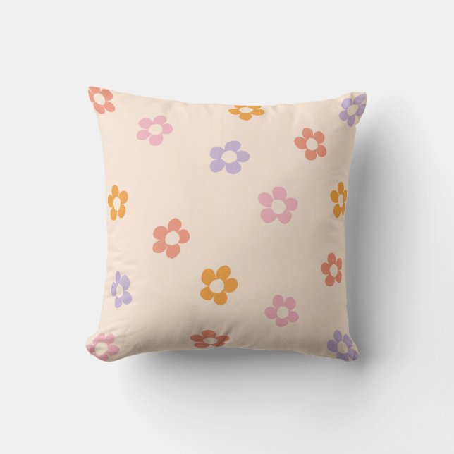Coussin Motif de marguerite colorée moderne mignon (Recto)