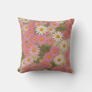 Coussin Motif de marguerite florale rétro Design esthétiqu