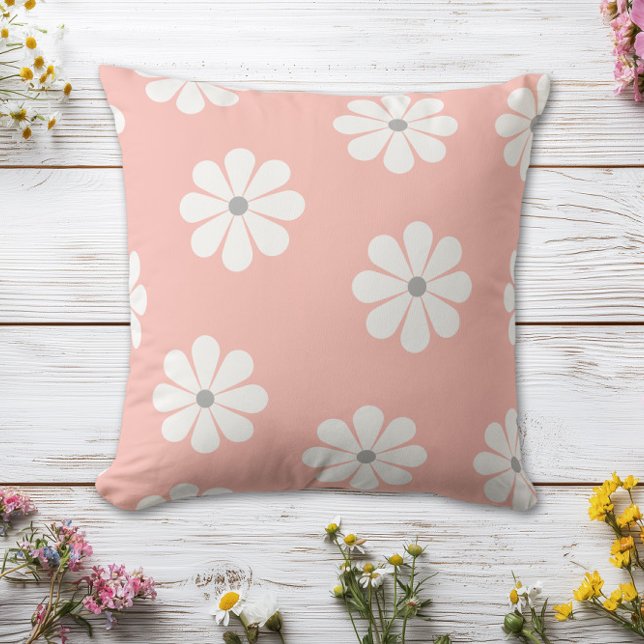 Coussin Motif de marguerite pastel ludique (Créateur téléchargé)