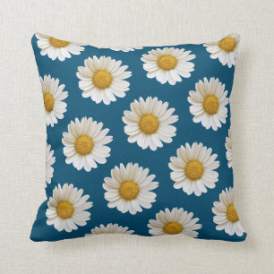 Coussin Motif de marguerites blanches sur l'oreiller à lan