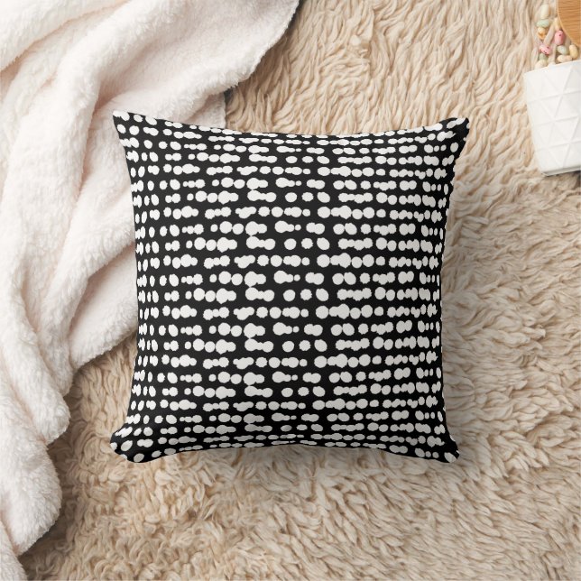 Coussin Motif de marquage de points organiques noirs (Couverture)