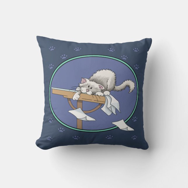 Coussin Motif de méfaits de chat (Recto)