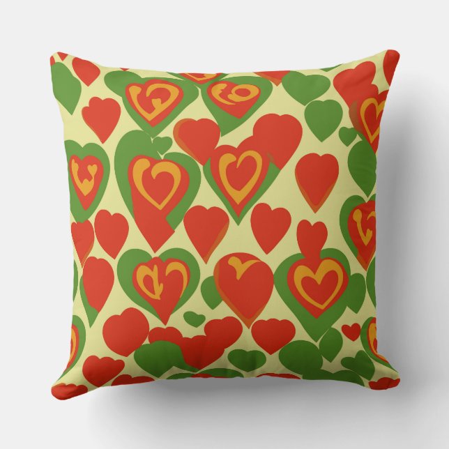 Coussin Motif de Mini Coeurs de Reggae mignonne (Verso)