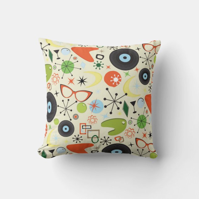 Coussin Motif de mode vintage des années 50 60 (Recto)