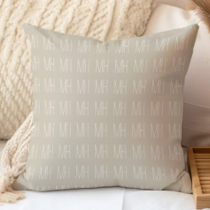 Coussin Motif de monogramme minimaliste moderne