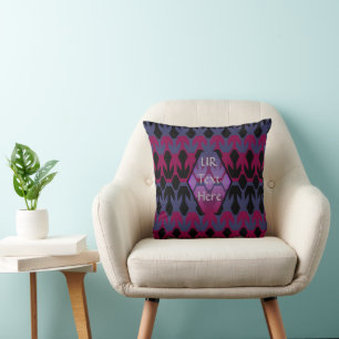 Coussin Motif de monogramme noir et d'arrow