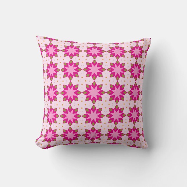 Coussin Motif de mosaïque à pétale rose (Recto)