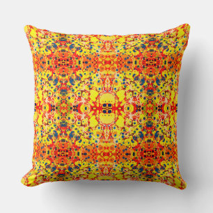 Coussin Motif de mosaïque dorée vibrante