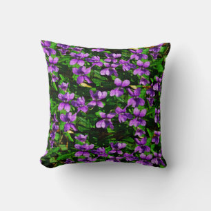 Coussin Motif de mosaïque en bois de violet de fleur WI