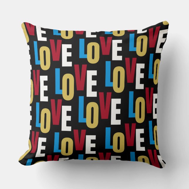 Coussin Motif de mots d'amour (Recto)