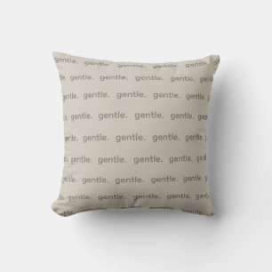Coussin Motif de mots répétés doux Cozy, Calme & Doux