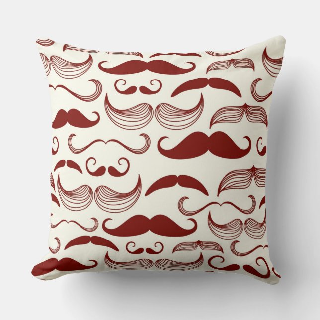Coussin Motif de moustache, rétro style 3 (Recto)