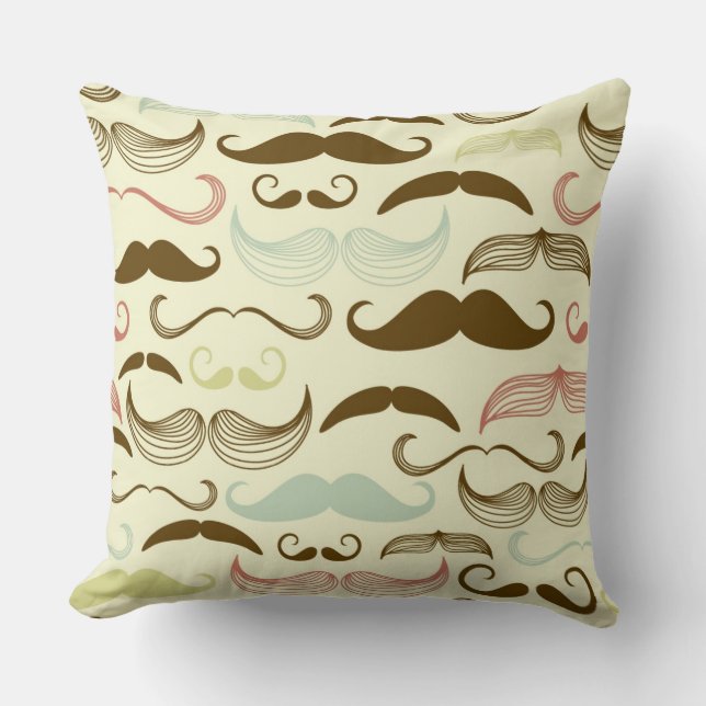 Coussin Motif de moustache, rétro style 4 (Recto)