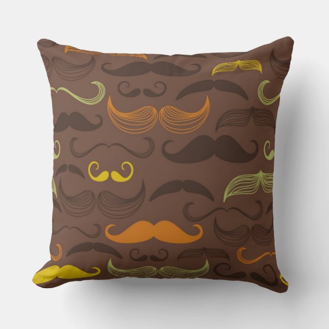 Coussin Motif de moustache, rétro style 5 (Recto)
