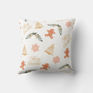 Coussin motif de noël avec biscuits d'arbre de noël