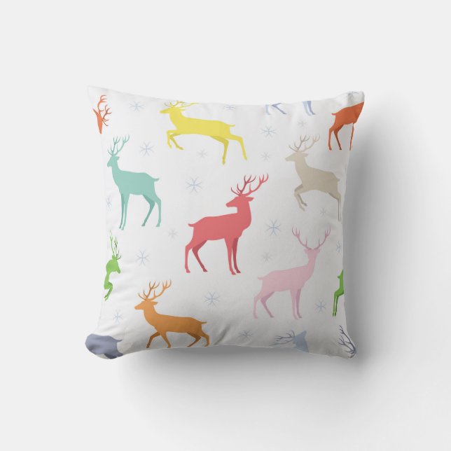 Coussin Motif de Noël avec renne, cerf, motif, (Recto)