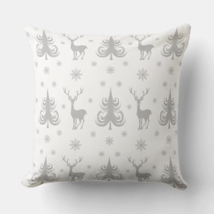 Coussin Motif de Noël blanc Festif