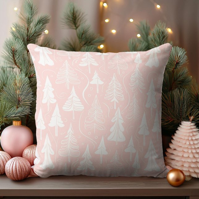 Coussin Motif de Noël blanc rose #6 ID1009 (Créateur téléchargé)