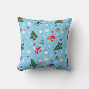 Coussin Motif de Noël bleu Elmo & Tango
