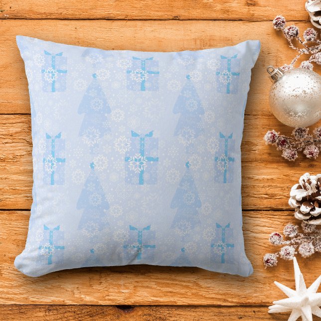 Coussin Motif de Noël Blue Snowflake (Créateur téléchargé)