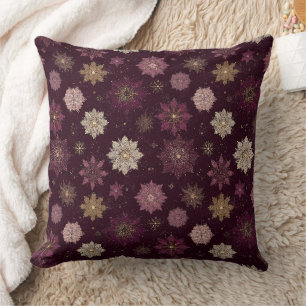 Coussin Motif de Noël Bourguignon Poinsettia (4)