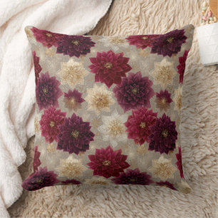 Coussin Motif de Noël Bourguignon Poinsettia (7)