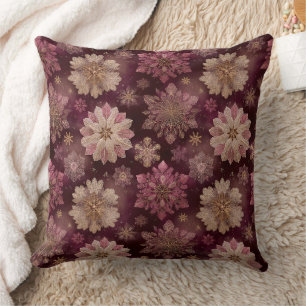 Coussin Motif de Noël Bourguignon Poinsettia (8)