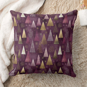 Coussin Motif de Noël de forêt hivernale élégant (2)