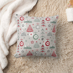 Coussin Motif de Noël d'hiver.