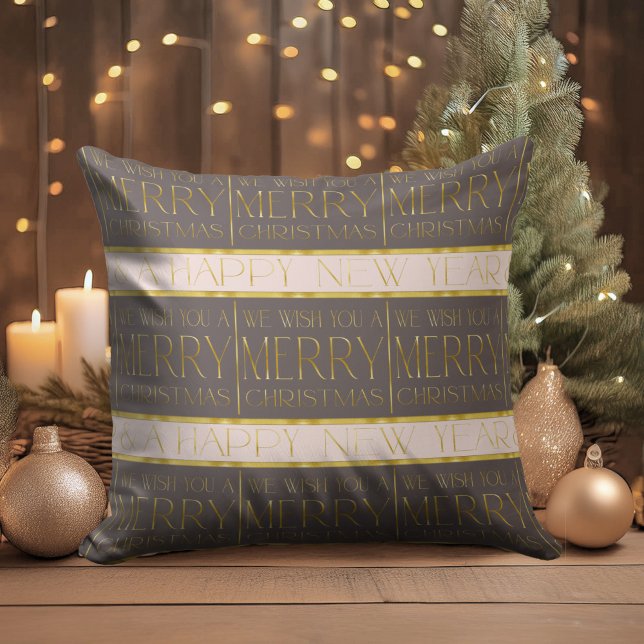 Coussin Motif de Noël en or rose #35b ID1009 (Créateur téléchargé)