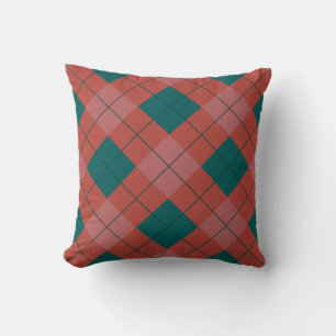 Coussin Motif de Noël en Rhomboïdes Rouge Vert