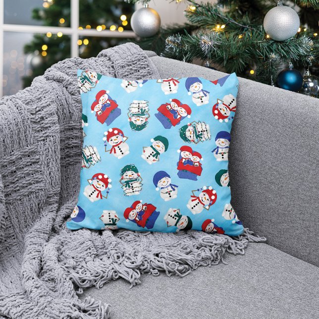 Coussin Motif de Noël Festive Snowmen (Créateur téléchargé)