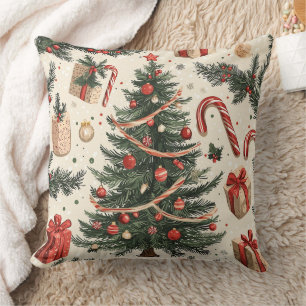 Coussin Motif de Noël floral Poinsettia (4)