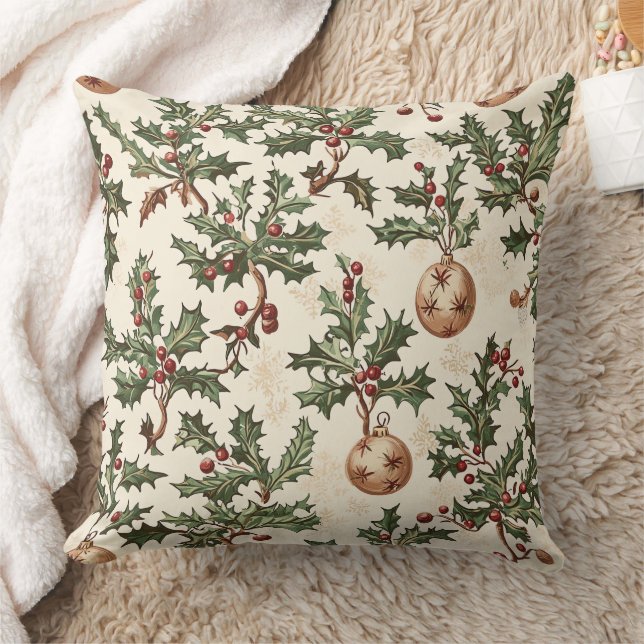 Coussin Motif de Noël floral Poinsettia (6) (Couverture)