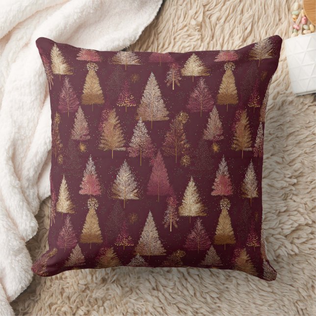 Coussin Motif de Noël Forêt d'Hiver Élégant (5) (Couverture)