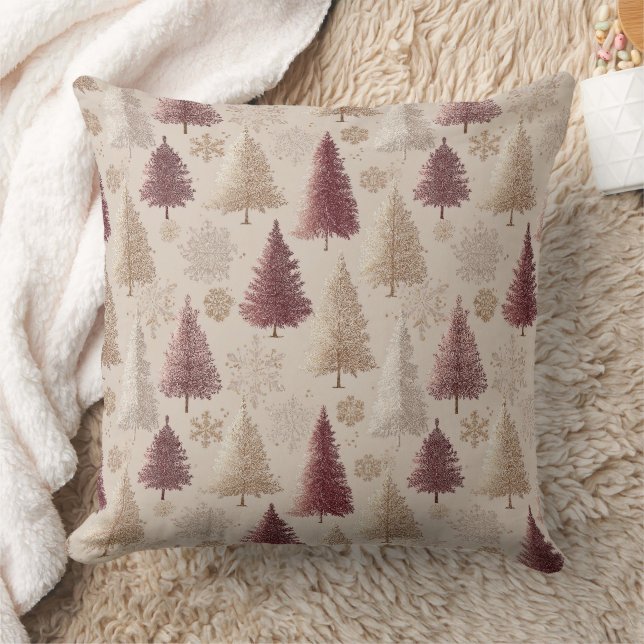 Coussin Motif de Noël Forêt d'Hiver Élégant (6) (Couverture)
