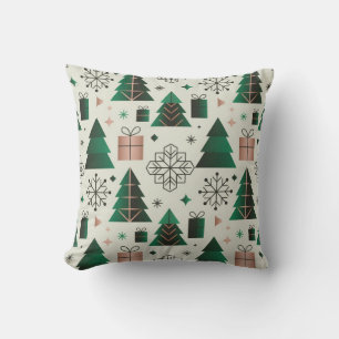 Coussin Motif de Noël géométrique contemporain