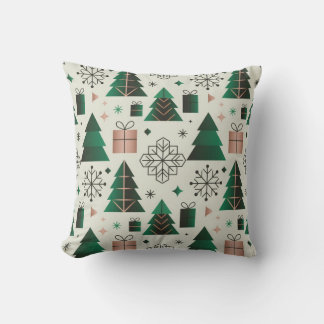 Coussin Motif de Noël géométrique contemporain