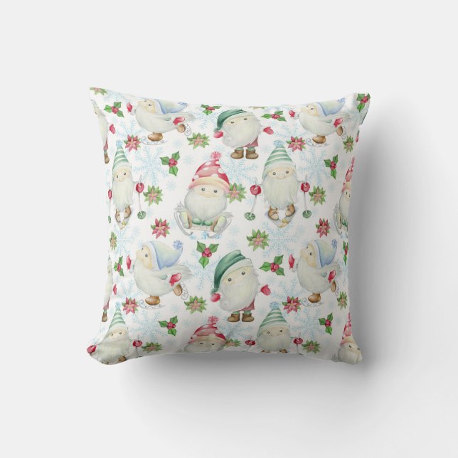 Coussin Motif de Noël Gnome d'hiver (Recto)