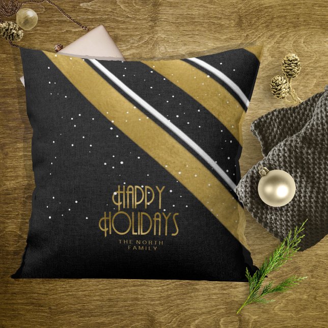 Coussin Motif de Noël Gold/Black ID862 (Créateur téléchargé)