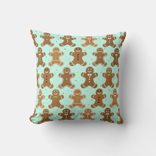 Coussin Motif de Noël Hommes Gingerbread (Recto)