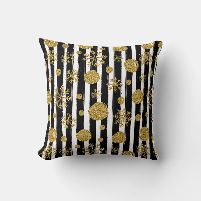 Coussin Motif de Noël rayé (Recto)