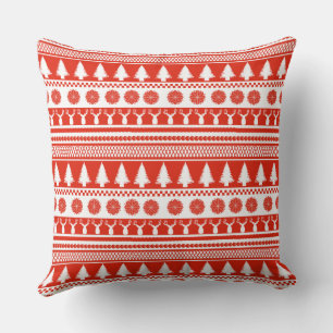 Coussin Motif de Noël rouge blanc nordique