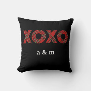 Coussin Motif de Noël tartan rouge